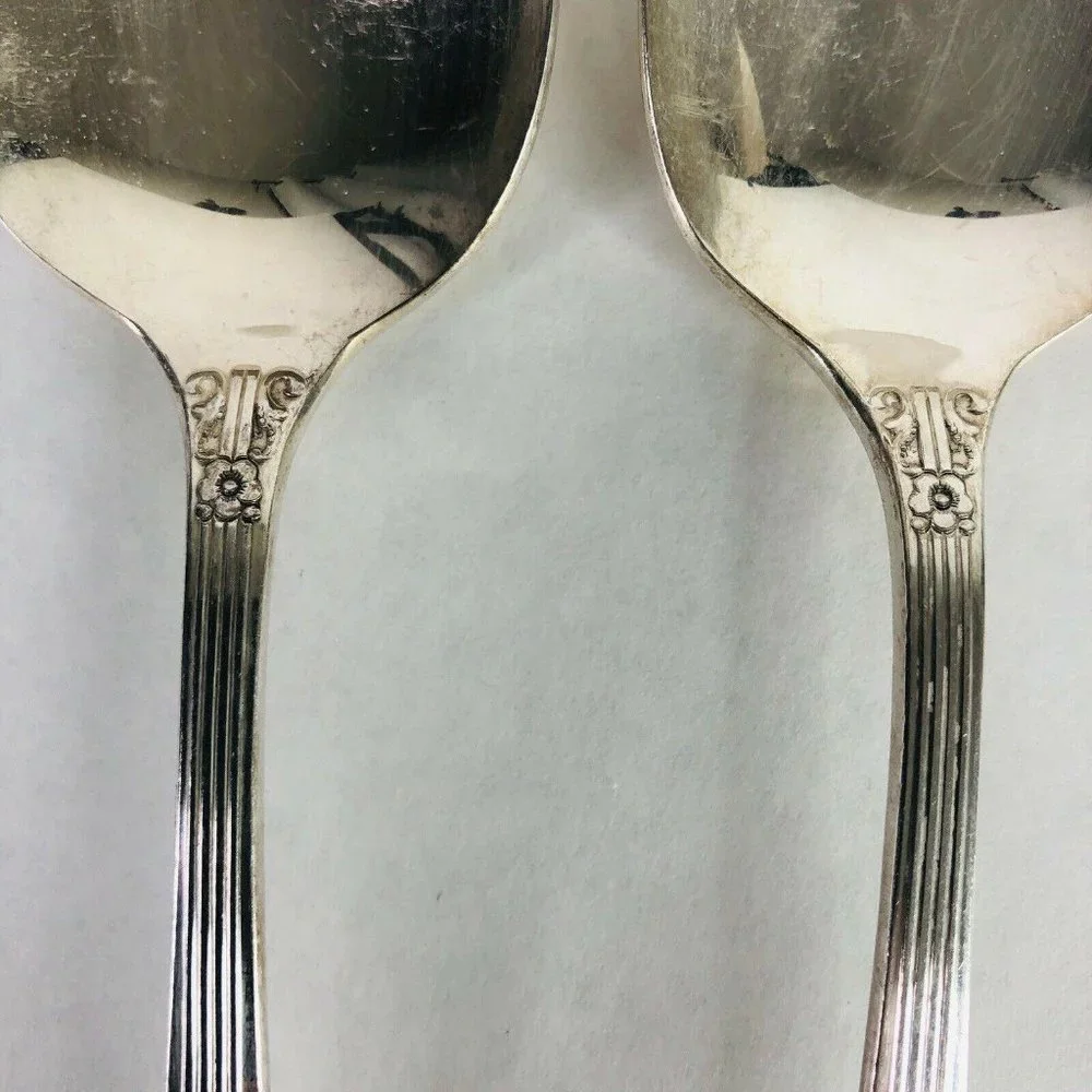 2 Tablespoon Serving Spoon Wm A Rogers Oneida Sectional Lido Pattern Silverplate